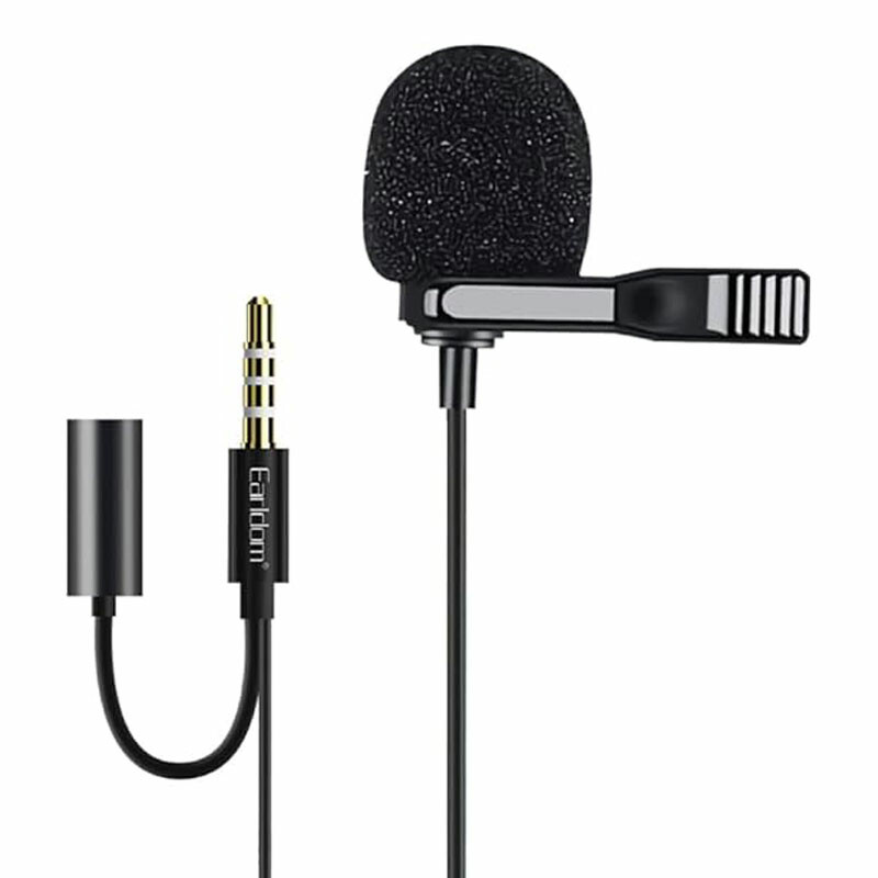 میکروفون یقه ای تایپ سی و جک 3.5 میلیمتری ارلدام مدل E39 طول 2 متر