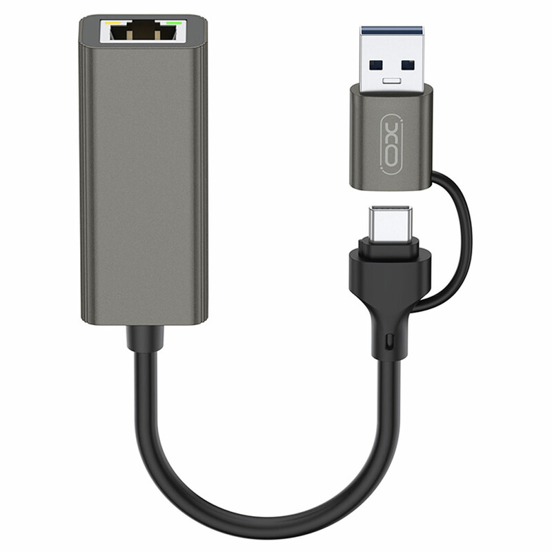 کابل تبدیل USB-C/USB-A به LAN ایکس او مدل XO-HUB018