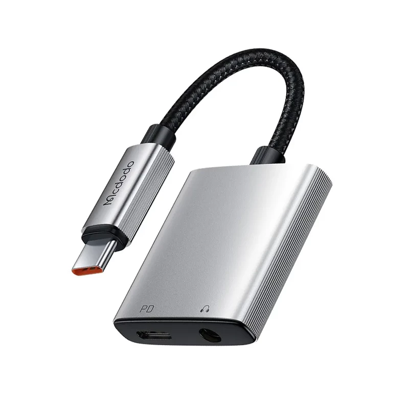 مبدل تایپ سی به تایپ‌ سی و AUX مک دودو CA-505 توان 60 وات