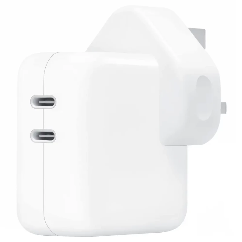 شارژر دیواری 35 وات اپل مدل Dual USB-C Port سه پین اورجینال
