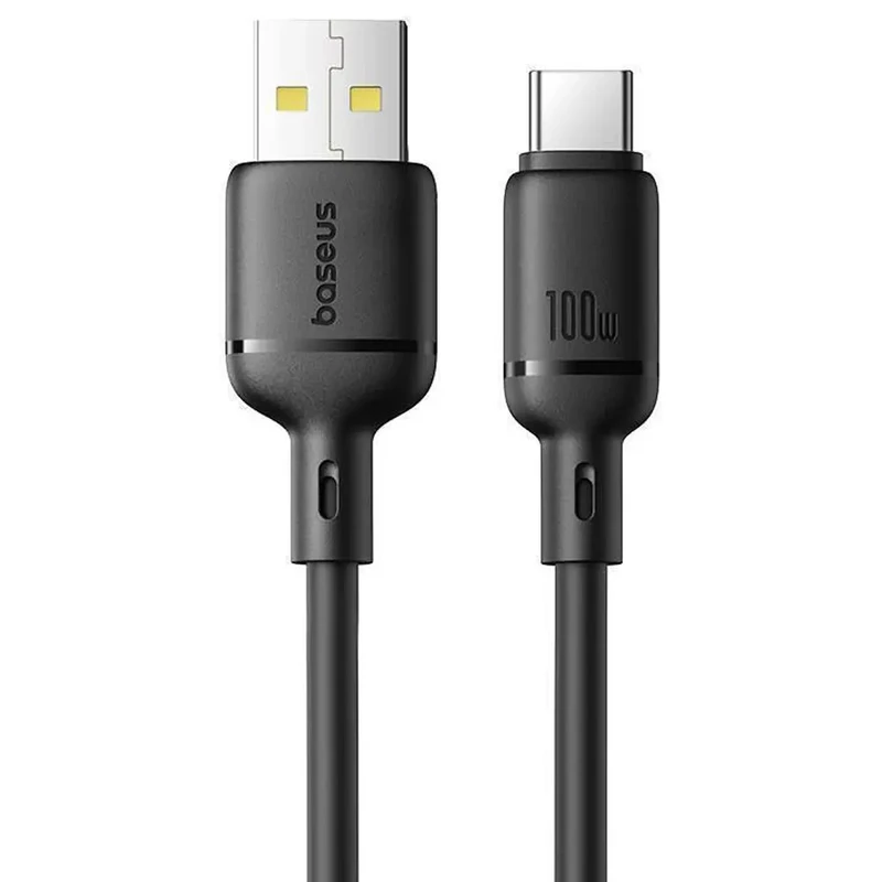 کابل شارژ USB به Type-C بیسوس مدل Silky P10377703113-01 طول 2 متر توان 100 وات