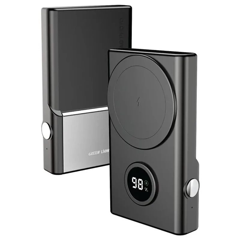 پاوربانک مگ سیف گرین لاین مدل MagSnap Pro ظرفیت 10000 میلی آمپر ساعت توان 20 وات