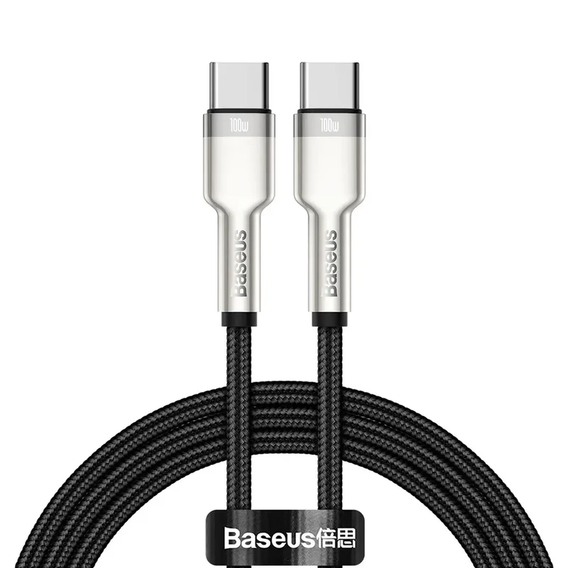 کابل شارژ USB-C به USB-C بیسوس مدل Cafule Metal CATJK-D01 طول 2 متر توان 100 وات