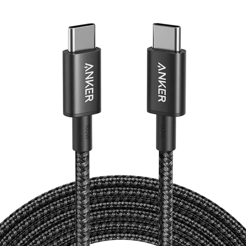 کابل شارژ USB-C به USB-C انکر مدل Ultra-Durable A8757 طول 1.8 متر توان 100 وات