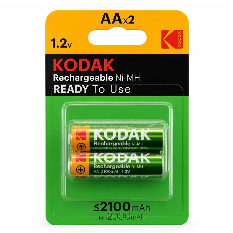 باتری قلمی قابل شارژ کداک مدل Rechargeable 2100mAh Ni-MH بسته 2 عددی
