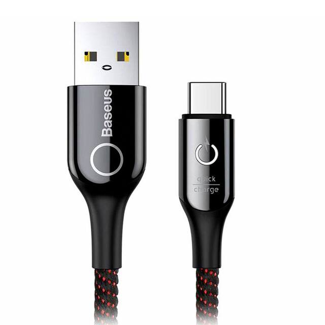 کابل شارژ USB به Type-C بیسوس مدل C-Shaped طول 1 متر توان 3 آمپر