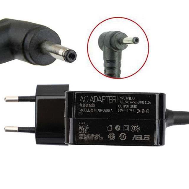 شارژر لپ تاپ ایسوس 19 ولت 1.75 آمپر مربعی مدل ADP-33BWA