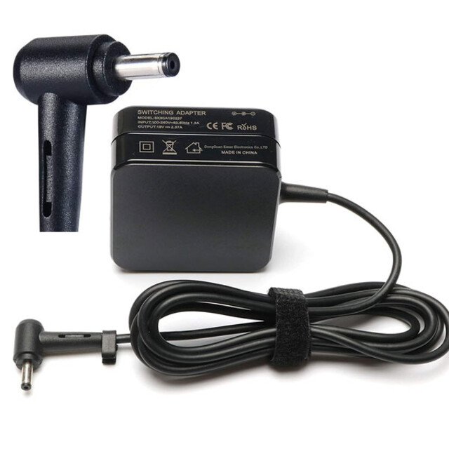 شارژر لپ تاپ ایسوس 19 ولت 2.37 آمپر مربعی زنبوکی سرفیش بزرگ