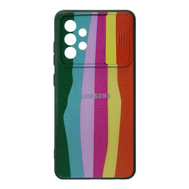قاب سیلیکونی رنگین کمانی محافظ لنزدار کشویی سامسونگ A52