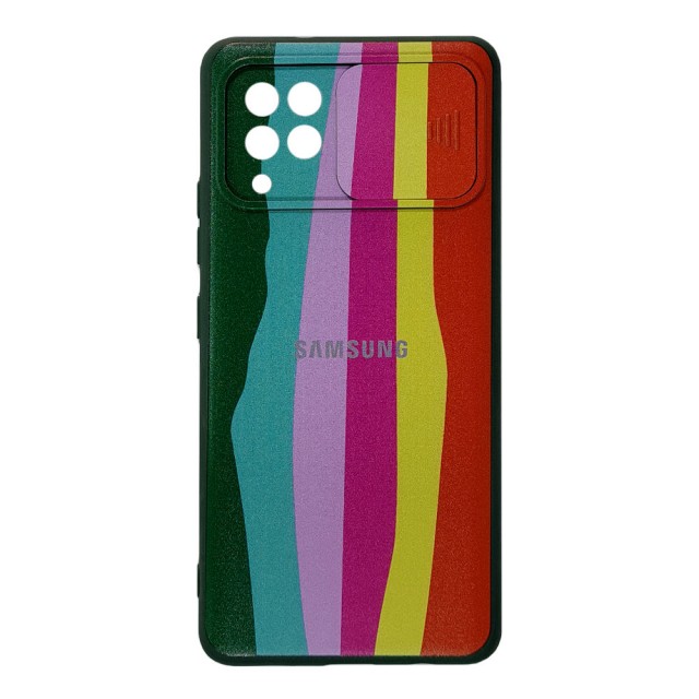 قاب سیلیکونی رنگین کمانی محافظ لنزدار کشویی سامسونگ A42 5G