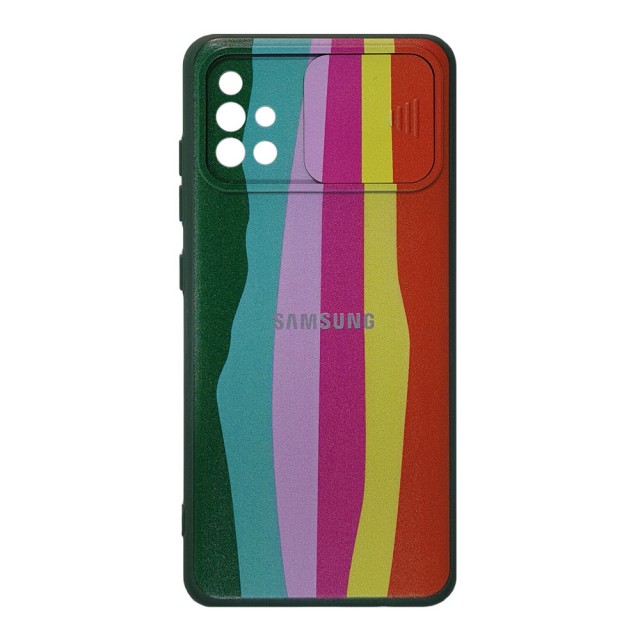 قاب سیلیکونی رنگین کمانی محافظ لنزدار کشویی سامسونگ M51