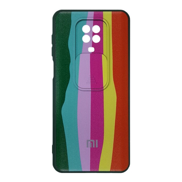 قاب سیلیکونی رنگین کمانی محافظ لنزدار کشویی شیائومی Redmi Note 9S