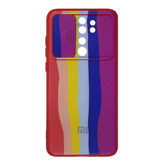 قاب سیلیکونی رنگین کمانی محافظ لنزدار کشویی شیائومی Redmi Note 8 Pro