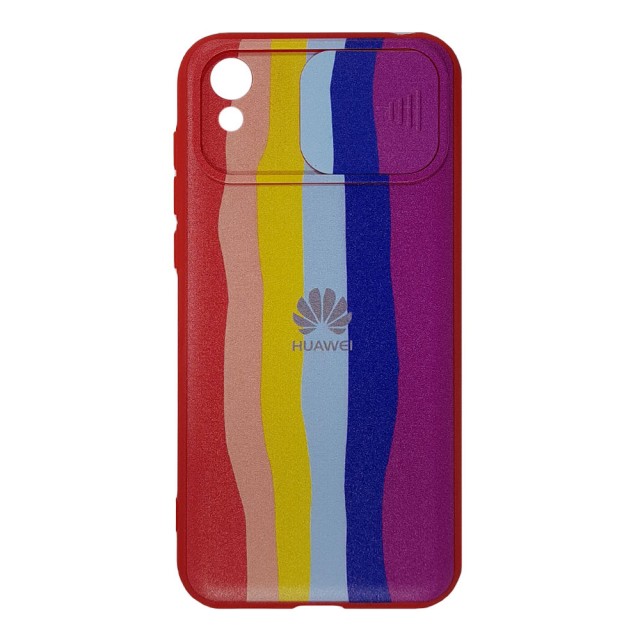 قاب سیلیکونی رنگین کمانی محافظ لنزدار کشویی هواوی Y5 2019