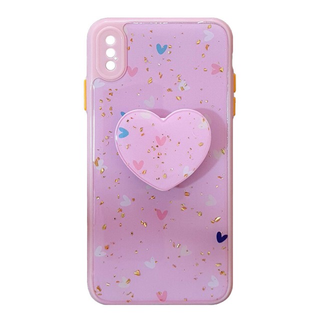 قاب رزینی با پاپ سوکت قلبی آیفون iPhone X/XS