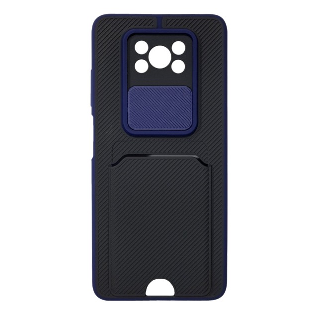 قاب کربنی محافظ لنز کشویی جا کارتی شیائومی Poco X3