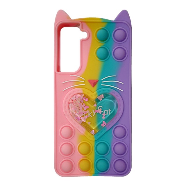 قاب سیلیکونی گربه ای آکواریومی Lucky Cat پاپیتی سامسونگ S21 FE 5G