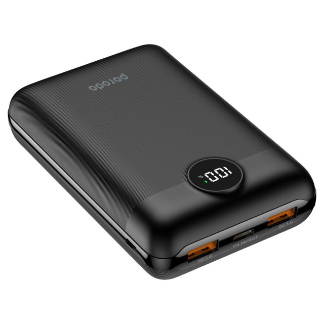 پاوربانک پرودو مدل PD-PBFCH007-BK ظرفیت 20000 میلی آمپر 20 وات