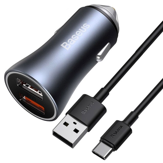 شارژر فندکی بیسوس مدل Golden Contactor Pro TZCCJD-A0G با کابل Type-C توان 40 وات