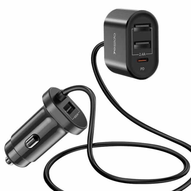 شارژر فندکی و هاب فست شارژ یسیدو مدل Yesido Y41 توان 48 وات