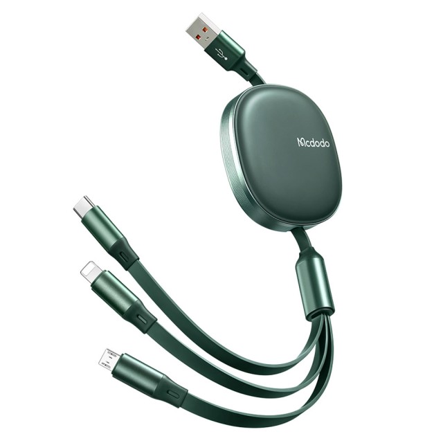 کابل شارژ سه سر مک دودو مدل CA-1200 طول 1.1 متر توان 66 وات