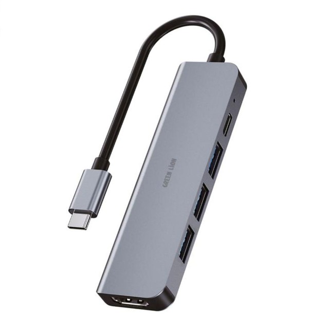 هاب تایپ سی 5 پورت گرین لاین Green Lion 5iN1 GNADA5IN1GY