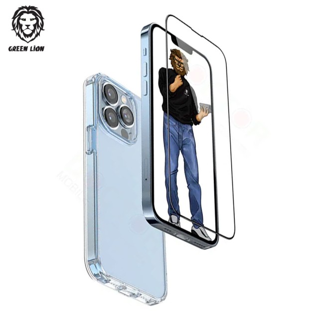 پک قاب و گلس گرین لاین Protection Pack مدل GN2IN1P13P آیفون iPhone 13 Pro