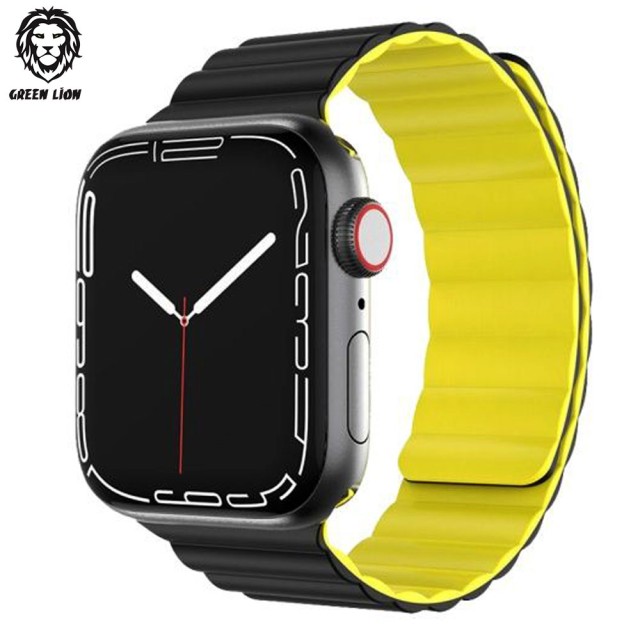 بند مگنتی اپل واچ گرین لاین 44/45 میلی متر Green Lion Silicone + Magnets Watch Band