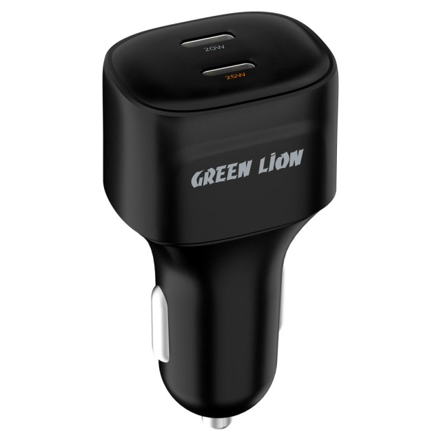 شارژر فندکی دو پورت گرین لاین مدل GNCC2PD45WBK توان 45 وات