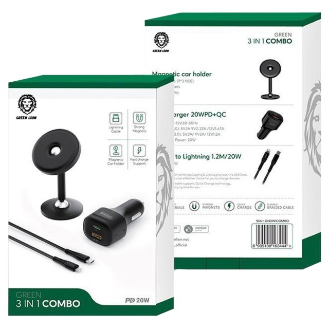 کیت شارژ کمبو 3 در 1 گرین لاین مدل Green Lion 3 in 1 GN3IN1COMBO