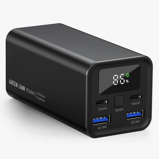 پاوربانک گرین لاین مدل Turbo GNTB20KPBBK ظرفیت 20000 میلی آمپر ساعت 65 وات