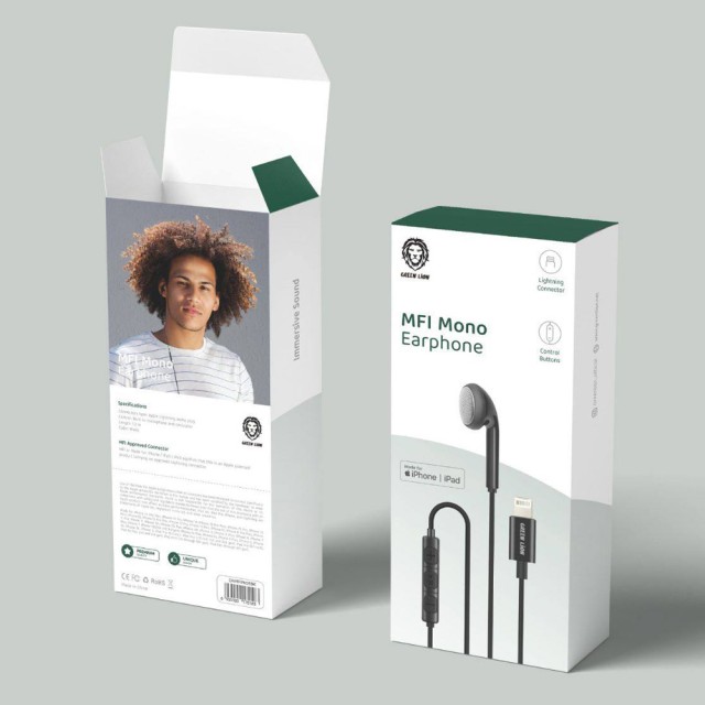 هندزفری باسیم گرین لاین MFI Mono Earphone با کانکتور لایتنینگ