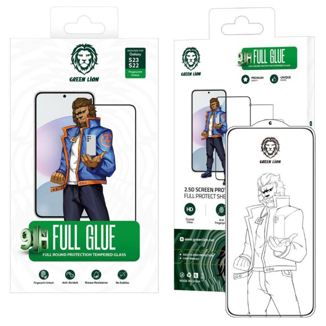 گلس شفاف گرین لاین 9H Full Glue سامسونگ S23/S22