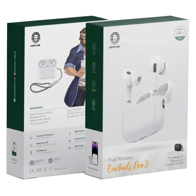 هندزفری بلوتوث دوگوش گرین لاین Earbuds Pro 2 ANC مدل +GPRO2