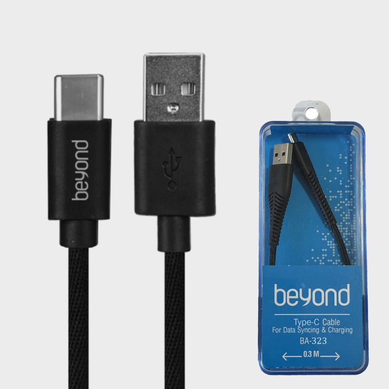 کابل شارژ USB به Type-C بیاند مدل BA-323 طول 0.3 متر توان 2 آمپر
