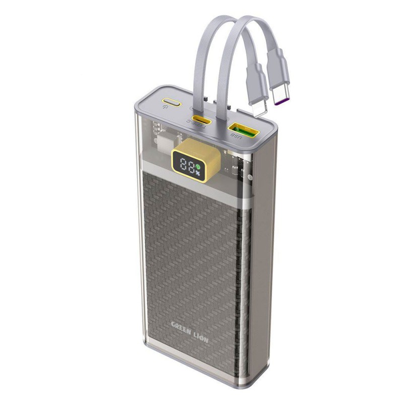 پاوربانک گرین لاین مدل Transparent 2 ظرفیت 20000 میلی آمپر توان 22.5 وات