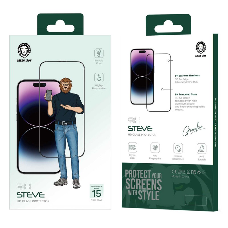 گلس استیو شفاف گرین لاین Steve آیفون iPhone 15