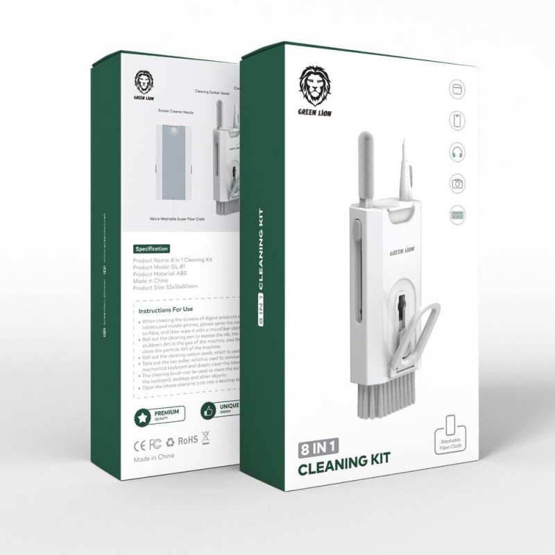 کیت تمیز کننده 8 کاره گرین لاین مدل Green Lion 8 IN 1 Cleaning Kit