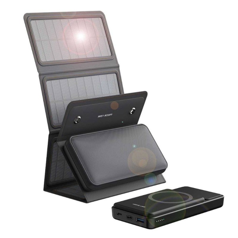 پاوربانک خورشیدی سولار مکس گرین لاین ظرفیت 10000 میلی آمپر ساعت توان 20 وات