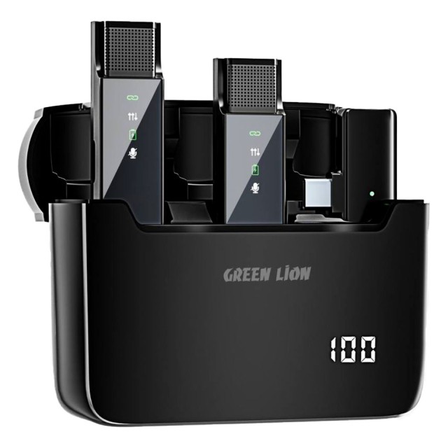 میکروفن بی سیم گرین لاین مدل 2 در 1 نمایشگر دیجیتال تایپ سی