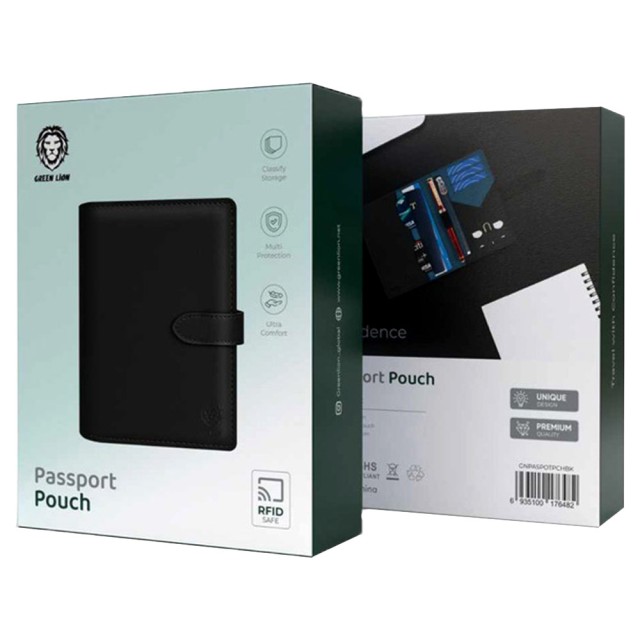 کیف چرمی پاسپورت و مدارک گرین لاین مدل Green Lion Passport Pouch