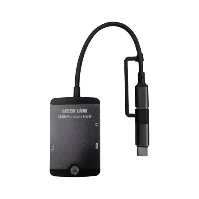 هاب تایپ سی/لایتنینگ 5 پورت گرین لاین Green Lion 5 in 1 Mini Multifunction Hub