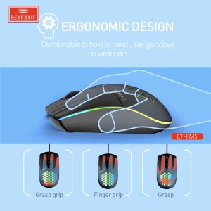 ماوس باسیم USB Type-C گیمینگ ارلدام مدل KM5