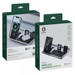 شارژر وایرلس 4 کاره گرین لاین Green Lion 4IN1 Wireless Charging Station توان 15 وات