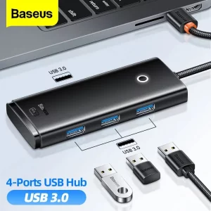 هاب USB چهار پورت USB 3.0 بیسوس مدل WKQX080001