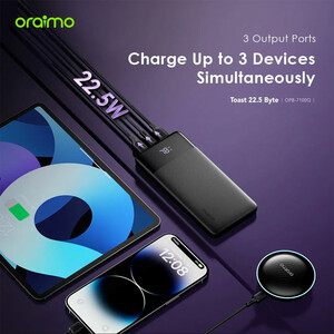 پاوربانک اورایمو مدل OPB-7100Q ظرفیت 10000 میلی آمپر توان 22.5 وات