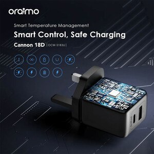 شارژر دیواری اورایمو Cannon 18D OCW-5183U+C53 توان 18 وات با کابل