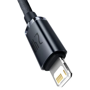 کابل شارژ USB به لایتنینگ بیسوس مدل Crystal Shine CAJY000001 طول 1.2 متر توان 2.4 آمپر