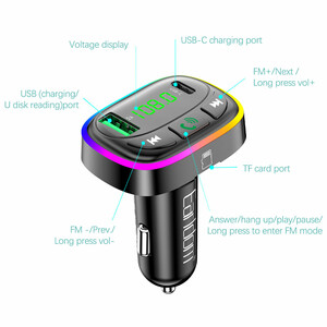 شارژر فندکی و اف ام پلیر بلوتوثی ارلدام مدل M104 توان 3.1 وات