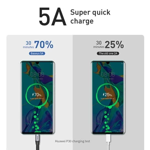 کابل شارژ USB به Type-C بیسوس مدل Simple HW CATMBJ-BG1 طول 23 سانتی متر توان 40 وات